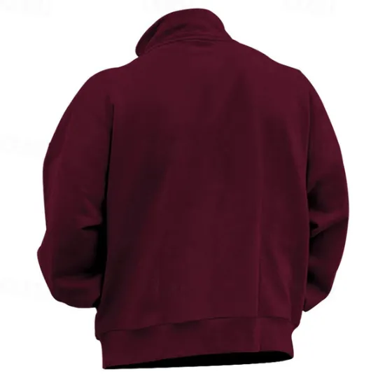 Sale OUKU Men's Sweatshirt Quarter Zip Sweatshirt Apricot Black White Wine Red Half Zip Plain Sports & Outdoor Daily Holiday Polyester Streetwear Basic Casual Fall & Winter Clothing Apparel Hoodies Sweatshirts