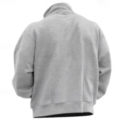 Sale OUKU Men's Sweatshirt Quarter Zip Sweatshirt Apricot Black White Wine Red Half Zip Plain Sports & Outdoor Daily Holiday Polyester Streetwear Basic Casual Fall & Winter Clothing Apparel Hoodies Sweatshirts