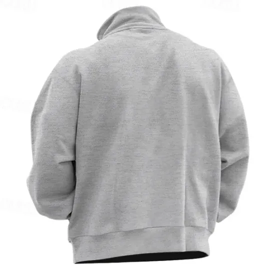 Sale OUKU Men's Sweatshirt Quarter Zip Sweatshirt Apricot Black White Wine Red Half Zip Plain Sports & Outdoor Daily Holiday Polyester Streetwear Basic Casual Fall & Winter Clothing Apparel Hoodies Sweatshirts