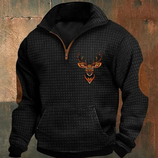 New OUKU Men's Sweatshirt Quarter Zip Sweatshirt Black Gray Half Zip Plain Sports & Outdoor Daily Holiday Streetwear Cool Retro Winter Spring & Fall Clothing Apparel Hoodies Sweatshirts Long Sleeve