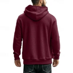 New OUKU Men's Sweatshirt Quarter Zip Sweatshirt Apricot Black White Wine Navy Blue Half Zip Plain Drawstring Sports & Outdoor Daily Holiday Polyester Streetwear Basic Casual Spring & Fall Clothing Apparel