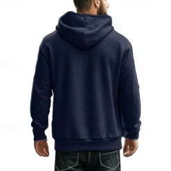 New OUKU Men's Sweatshirt Quarter Zip Sweatshirt Apricot Black White Wine Navy Blue Half Zip Plain Drawstring Sports & Outdoor Daily Holiday Polyester Streetwear Basic Casual Spring & Fall Clothing Apparel