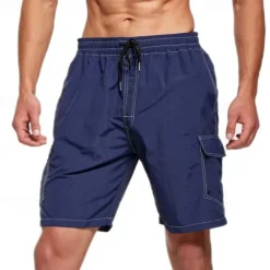 Sale OUKU Men's Swim Shorts Board Shorts Swim Trunks Solid / Plain Color Quick dry Breathable Drawstring Elastic Waist Vacation Beach Hawaiian Casual Black White