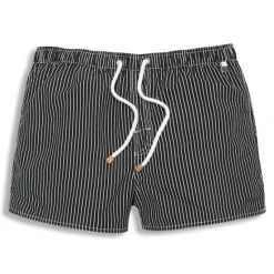 Online OUKU Men's Swim Shorts Board Shorts Swim Trunks Summer Shorts Pocket Drawstring with Mesh lining Stripe Comfort Breathable Short Casual Daily Holiday Hawaiian Classic Style Black 1# Black Inelastic