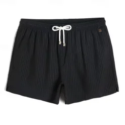 Online OUKU Men's Swim Shorts Board Shorts Swim Trunks Summer Shorts Pocket Drawstring with Mesh lining Stripe Comfort Breathable Short Casual Daily Holiday Hawaiian Classic Style Black 1# Black Inelastic