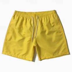 Hot OUKU Men's Swim Shorts Shorts Beach Shorts Drawstring Elastic Waist Plain Comfort Quick Dry Short Holiday Beach Weekend Fashion Casual Black White Micro-elastic
