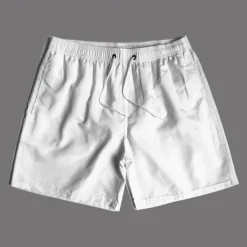 Hot OUKU Men's Swim Shorts Shorts Beach Shorts Drawstring Elastic Waist Plain Comfort Quick Dry Short Holiday Beach Weekend Fashion Casual Black White Micro-elastic