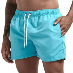 New OUKU Men's Swim Shorts Swim Trunks Quick Dry Board Shorts Bathing Suit Breathable Drawstring With Pockets - Swimming Surfing Beach Water Sports Solid Colored Spring Summer
