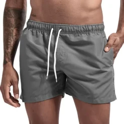New OUKU Men's Swim Shorts Swim Trunks Quick Dry Board Shorts Bathing Suit Breathable Drawstring With Pockets - Swimming Surfing Beach Water Sports Solid Colored Spring Summer