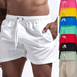 New OUKU Men's Swim Shorts Swim Trunks Quick Dry Board Shorts Bathing Suit Breathable Drawstring With Pockets - Swimming Surfing Beach Water Sports Solid Colored Spring Summer