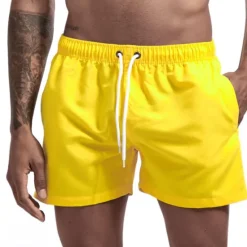 New OUKU Men's Swim Shorts Swim Trunks Quick Dry Board Shorts Bathing Suit Breathable Drawstring With Pockets - Swimming Surfing Beach Water Sports Solid Colored Spring Summer
