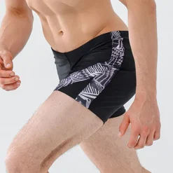 Discount OUKU Men's Swim Trunks Outdoor Daily Beach Breathable Quick Dry Drawstring Elastic Waist Color Block Short Sport Casual Activewear Micro-elastic Black
