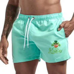 OUKU Men's Swim Trunks Swim Shorts Board Shorts Bathing Suit Drawstring Mesh Lining with Pockets Swimming Surfing Beach Water Sports Printed Summer Spring