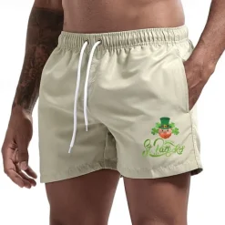 OUKU Men's Swim Trunks Swim Shorts Board Shorts Bathing Suit Drawstring Mesh Lining with Pockets Swimming Surfing Beach Water Sports Printed Summer Spring
