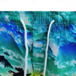 Best OUKU Men's Swim Trunks Swim Shorts Board Shorts Bottoms Drawstring with Pockets Swimming Surfing Beach Water Sports Tropical Printed Summer Spring Green