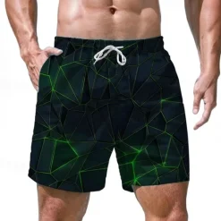 Online OUKU Men's Swim Trunks Swim Shorts Board Shorts Bottoms Drawstring with Pockets Swimming Surfing Beach Water Sports Printed Summer Spring Green
