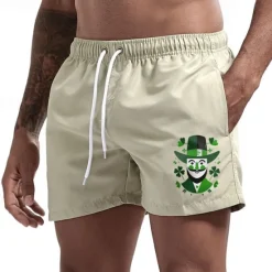 Hot OUKU Men's Swim Trunks Swim Shorts Board Shorts Bathing Suit Drawstring Mesh Lining with Pockets Swimming Surfing Beach Water Sports Printed Summer Spring