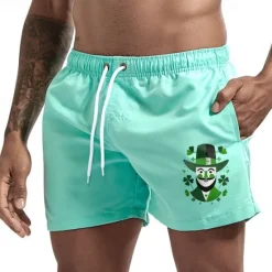 Hot OUKU Men's Swim Trunks Swim Shorts Board Shorts Bathing Suit Drawstring Mesh Lining with Pockets Swimming Surfing Beach Water Sports Printed Summer Spring