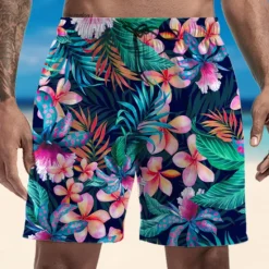 New OUKU Men's Swim Trunks Swim Shorts Quick Dry Lightweight Board Shorts Bottoms Drawstring with Pockets Swimming Surfing Beach Water Sports Floral Summer