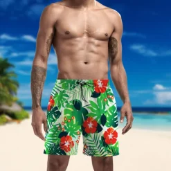 New OUKU Men's Swim Trunks Swim Shorts Quick Dry Lightweight Board Shorts Bottoms Drawstring with Pockets Swimming Surfing Beach Water Sports Floral Summer