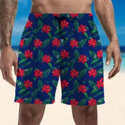New OUKU Men's Swim Trunks Swim Shorts Quick Dry Lightweight Board Shorts Bottoms Drawstring with Pockets Swimming Surfing Beach Water Sports Floral Summer