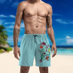 New OUKU Men's Swim Trunks Swim Shorts Quick Dry Lightweight Board Shorts Bottoms Drawstring with Pockets Swimming Surfing Beach Water Sports Floral Summer