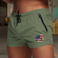 New OUKU Men's Swim Trunks Swim Shorts Board Shorts National Flag Quick dry Breathable with Mesh lining Elastic Waist Drawstring Vacation Beach Hawaiian Casual Wine Red Black
