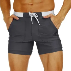 Online OUKU Men's Swim Trunks Swim Shorts Board Shorts Bathing Suit Drawstring Mesh Lining with Pockets Swimming Surfing Beach Water Sports Solid Colored Summer
