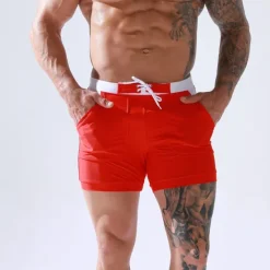 Online OUKU Men's Swim Trunks Swim Shorts Board Shorts Bathing Suit Drawstring Mesh Lining with Pockets Swimming Surfing Beach Water Sports Solid Colored Summer