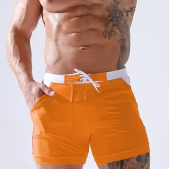 Online OUKU Men's Swim Trunks Swim Shorts Board Shorts Bathing Suit Drawstring Mesh Lining with Pockets Swimming Surfing Beach Water Sports Solid Colored Summer