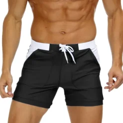 Online OUKU Men's Swim Trunks Swim Shorts Board Shorts Bathing Suit Drawstring Mesh Lining with Pockets Swimming Surfing Beach Water Sports Solid Colored Summer