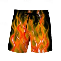 Clearance OUKU Men's Swim Trunks Swim Shorts 4-Way Stretch Fabric Board Shorts Bottoms Drawstring with Pockets Swimming Surfing Beach Water Sports Printed Summer Spring