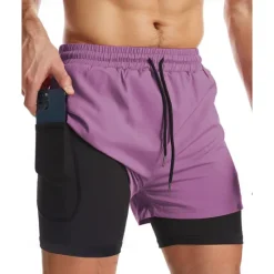 Discount OUKU Men's Swim Trunks Swim Shorts Board Shorts Color Block Quick dry Breathable With Compression Liner with Towel Loop Vacation Beach Hawaiian Casual Black