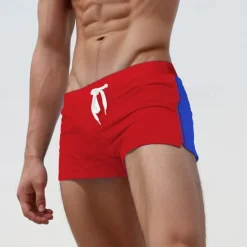 New OUKU Men's Swim Trunks Swim Shorts Board Shorts Drawstring Elastic Waist Color Block Comfort Quick Dry Short Holiday Beach Weekend Fashion Casual Micro-elastic Black