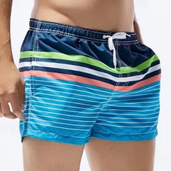 Outlet OUKU Men's Swim Trunks Swim Shorts Quick Dry Lightweight Board Shorts Bathing Suit with Pockets Drawstring Swimming Surfing Beach Water Sports Stripes Summer