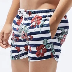 Outlet OUKU Men's Swim Trunks Swim Shorts Quick Dry Lightweight Board Shorts Bathing Suit with Pockets Drawstring Swimming Surfing Beach Water Sports Stripes Summer