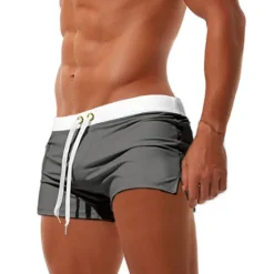 Clearance OUKU Men's Swim Trunks Swim Shorts Quick Dry Lycra Board Shorts Bottoms Drawstring Zipper Pocket Swimming Surfing Beach Water Sports Patchwork Autumn / Fall Spring Summer / Stretchy