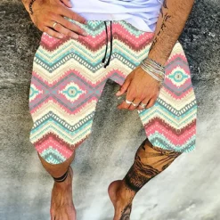 Discount OUKU Men's Swim Trunks Swim Shorts Board Shorts Summer Shorts Beach Shorts Drawstring Elastic Waist 3D Print Graphic Quick Dry Soft Short Casual Daily Holiday Hawaiian Dark Brown Black-White Micro-elastic