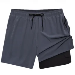 Discount OUKU Men's Swim Trunks Swim Shorts Board Shorts Bottoms Drawstring 2 in 1 with Pockets Swimming Surfing Beach Water Sports Solid Colored Summer Spring