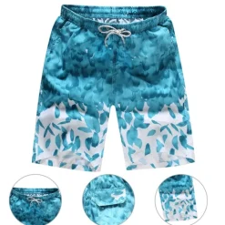 Online OUKU Men's Swim Trunks Swim Shorts Lightweight Quick Dry Bottoms Drawstring with Pockets Swimming Surfing Beach Water Sports Printed Spring Summer Autumn / Fall