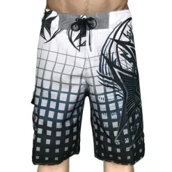 Best OUKU Men's Swim Trunks Swim Shorts Quick Dry Board Shorts Bathing Suit with Pockets Drawstring Swimming Surfing Beach Water Sports Grid Pattern Summer