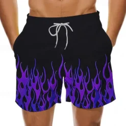 Outlet OUKU Men's Swim Trunks Swim Shorts 4-Way Stretch Fabric Board Shorts Bottoms Drawstring with Pockets Swimming Surfing Beach Water Sports Printed Summer Spring