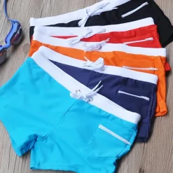 Best OUKU Men's Swim Trunks Swim Shorts Board Shorts Drawstring with Mesh lining Mesh Lining Solid Color Quick Dry Breathable Short Beach Swimming Pool Bathing Sports Fashion Black Red Micro-elastic