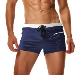 Best OUKU Men's Swim Trunks Swim Shorts Board Shorts Drawstring with Mesh lining Mesh Lining Solid Color Quick Dry Breathable Short Beach Swimming Pool Bathing Sports Fashion Black Red Micro-elastic