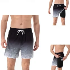 Sale OUKU Men's Swim Trunks Swim Shorts Board Shorts Bottoms Drawstring 2 in 1 with Pockets Swimming Surfing Beach Water Sports Printed Summer Spring