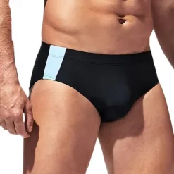 Clearance OUKU Men's Swim Trunks Swim Shorts Swimwear Bottoms Swimming Surfing Beach Water Sports Patchwork Summer Spring Black