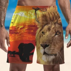 Clearance OUKU Men's Swim Trunks Swim Shorts Quick Dry Lightweight Board Shorts Bottoms with Pockets Drawstring Swimming Surfing Beach Water Sports Animals Summer