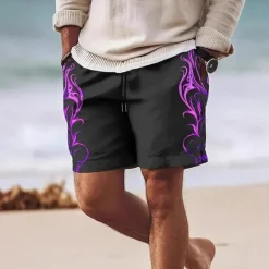 Online OUKU Men's Swim Trunks Swim Shorts 4-Way Stretch Fabric Board Shorts Bottoms Drawstring with Pockets Swimming Surfing Beach Water Sports Tropical Printed Summer Spring