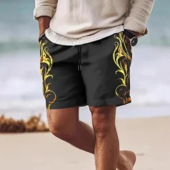 Online OUKU Men's Swim Trunks Swim Shorts 4-Way Stretch Fabric Board Shorts Bottoms Drawstring with Pockets Swimming Surfing Beach Water Sports Tropical Printed Summer Spring