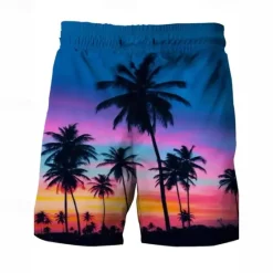 New OUKU Men's Swim Trunks Swim Shorts Board Shorts Bottoms Drawstring with Pockets Swimming Surfing Beach Water Sports Tropical Printed Summer Spring Blue